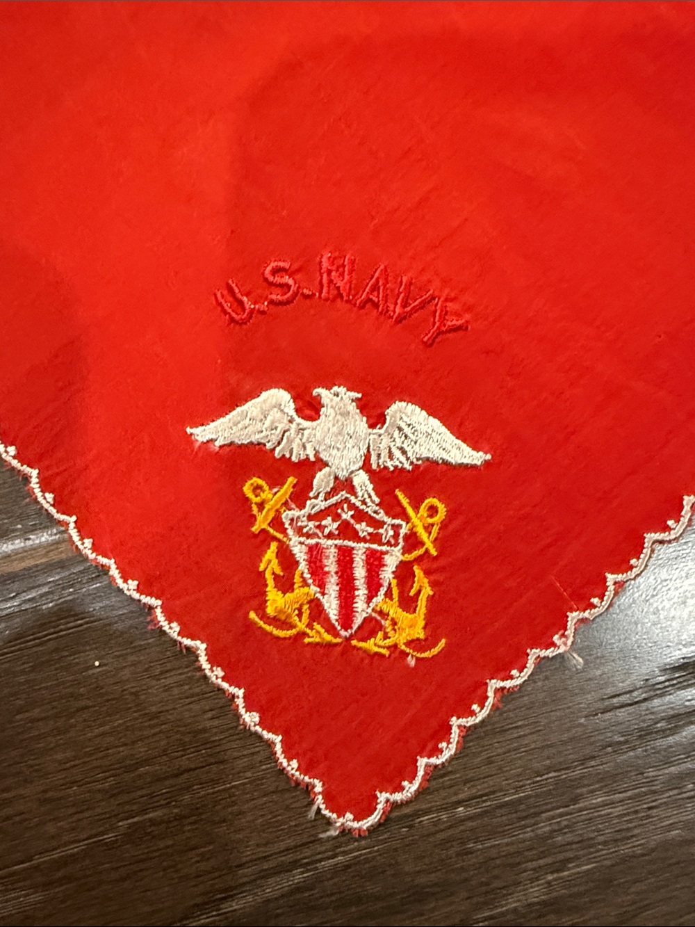 Vintage WWII Silk Navy Hankie